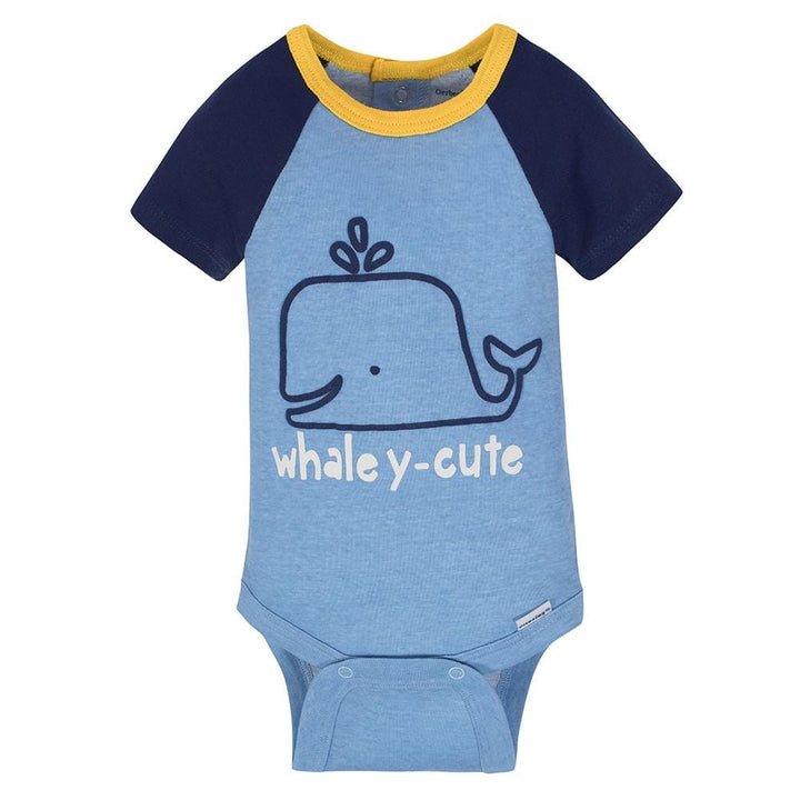 4-Pack Boys Whale Short Sleeve Onesies® Bodysuits-Gerber Childrenswear