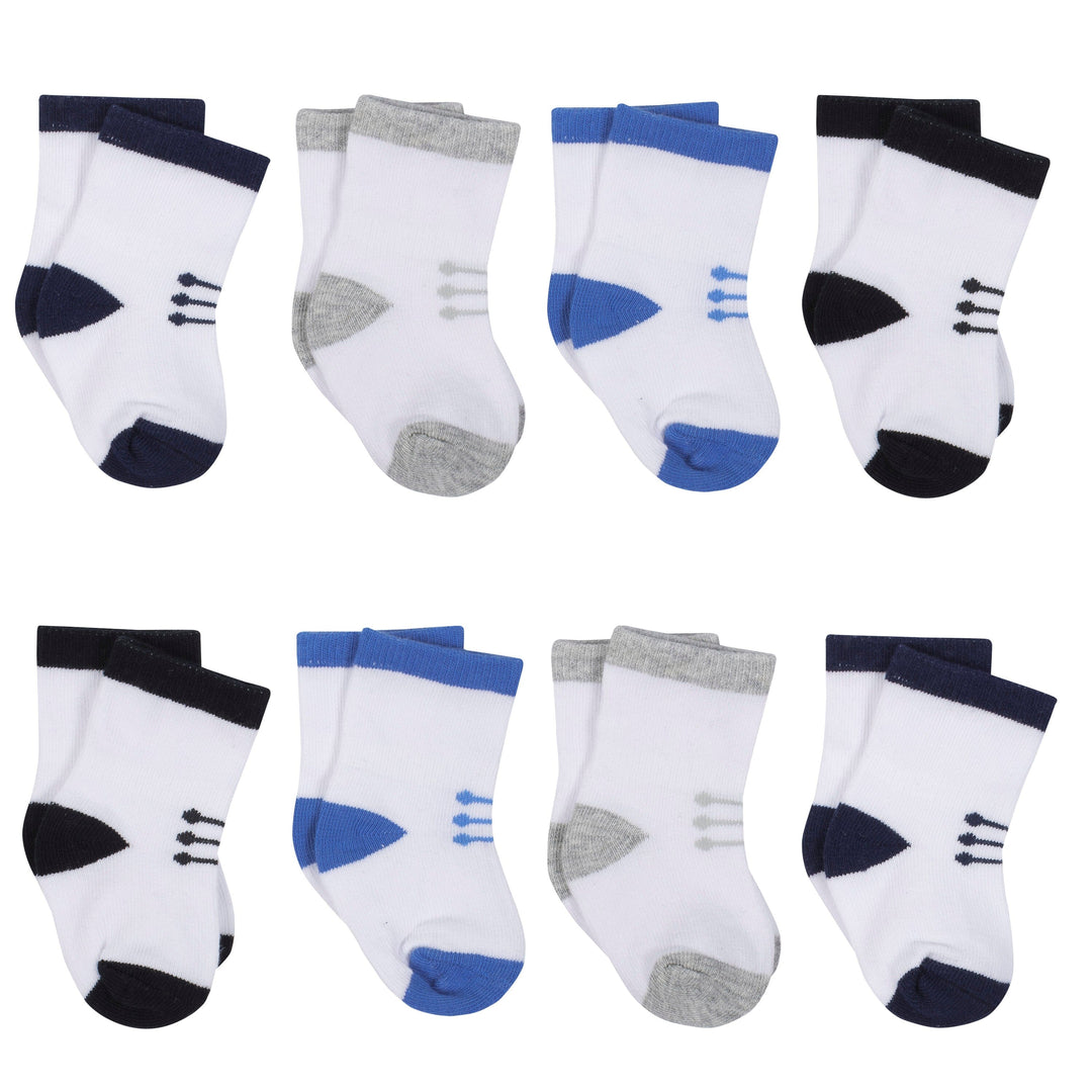 8-Pack Baby Boy's Laces Wiggle-Proof™ Socks-Gerber Childrenswear