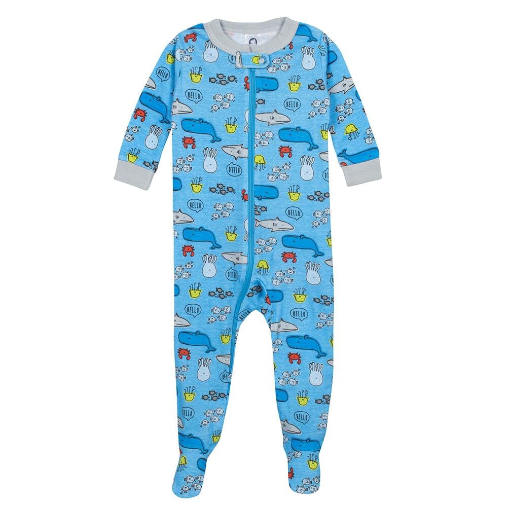 2-Pack Baby Boys Under The Sea Snug Fit Footed Pajamas-Gerber Childrenswear