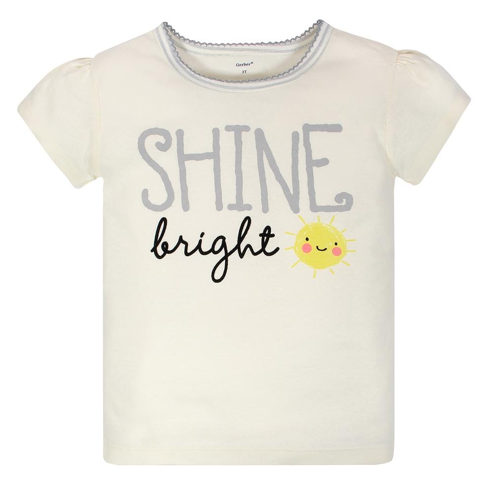 4-Piece Toddler Girls Sunshine Shirts, Pant & Skort Set-Gerber Childrenswear