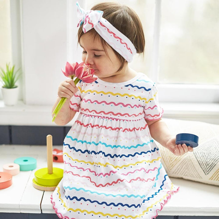 3-Piece Infant & Toddler Girls Doodles Dress, Diaper Cover & Headband Set-Gerber Childrenswear