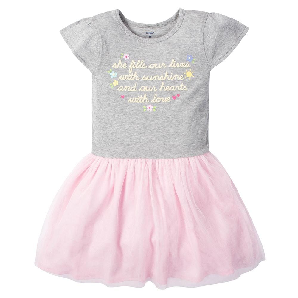 1-Piece Toddler Girls Sunshine Dress with Tulle Skirt-Gerber Childrenswear