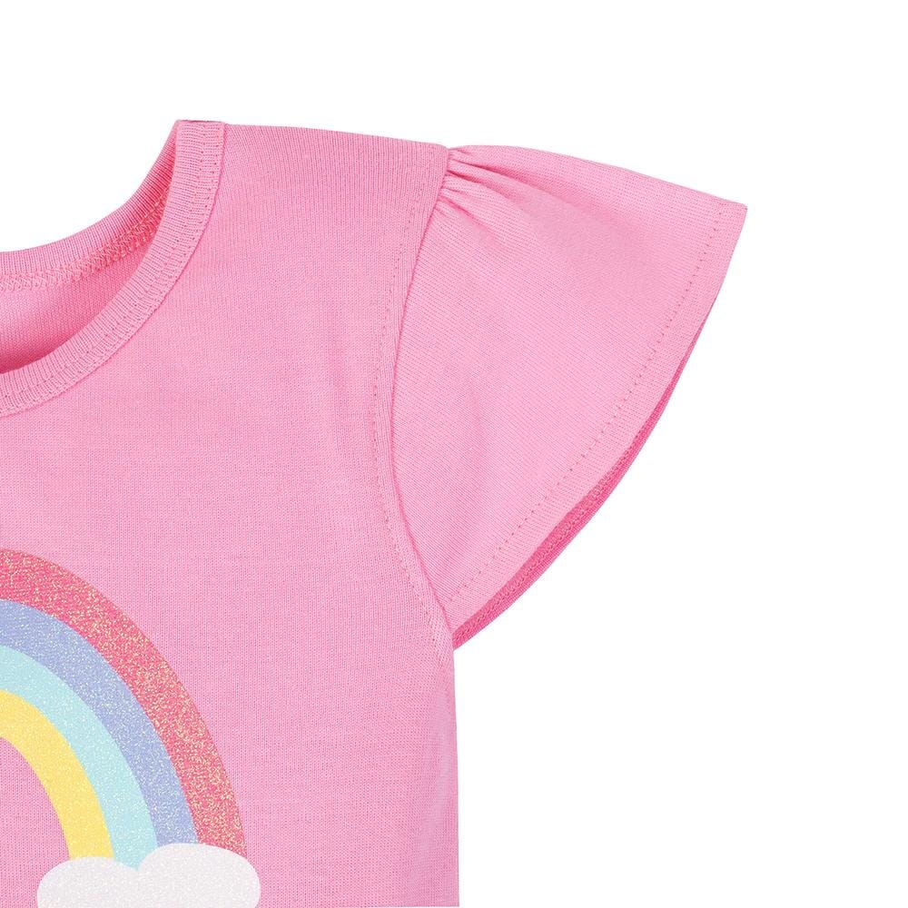 1-Piece Toddler Girls Rainbow Dress with Tulle Skirt-Gerber Childrenswear