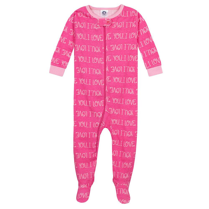 2-Pack Baby Girls Whale Snug Fit Footed Pajamas