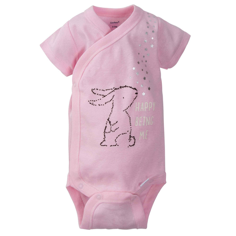 5-Pack Baby Girls Bunny Short Sleeve Onesies® Bodysuits-Gerber Childrenswear