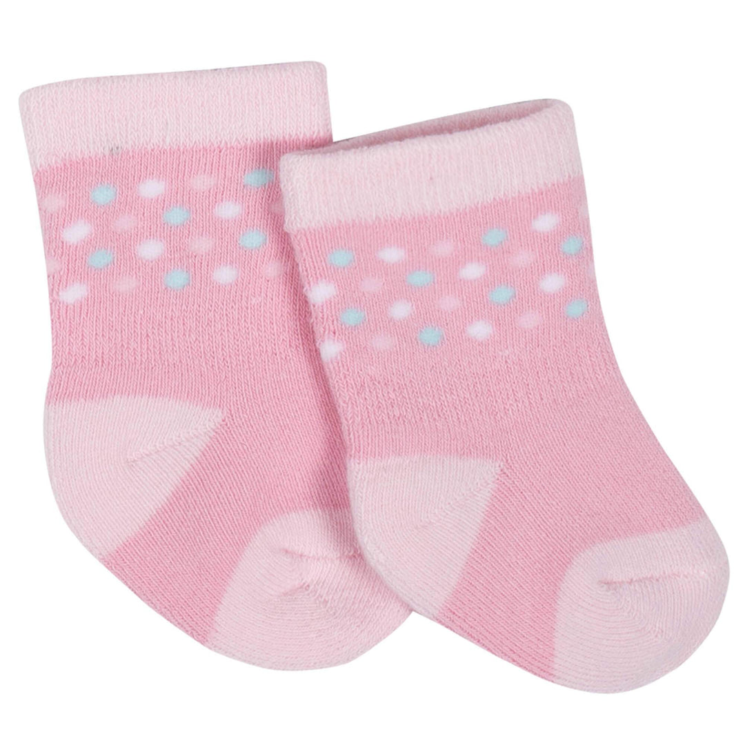 Gerber® 6-Pack Girls Princess Castle Wiggle Proof Terry Crew Socks-Gerber Childrenswear