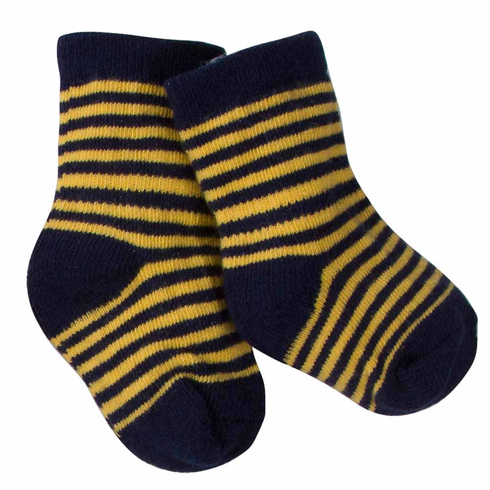 6-Pack Boys Striped Wiggle Proof Terry Crew Socks-Gerber Childrenswear