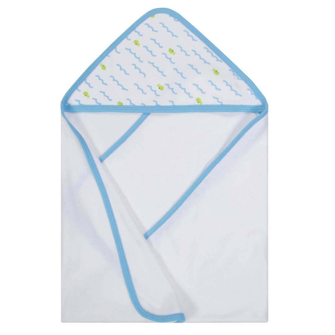 13-Piece Boys Terry Hooded Bath Wrap, Hooded Towels and Washcloth Set - Ocean-Gerber Childrenswear