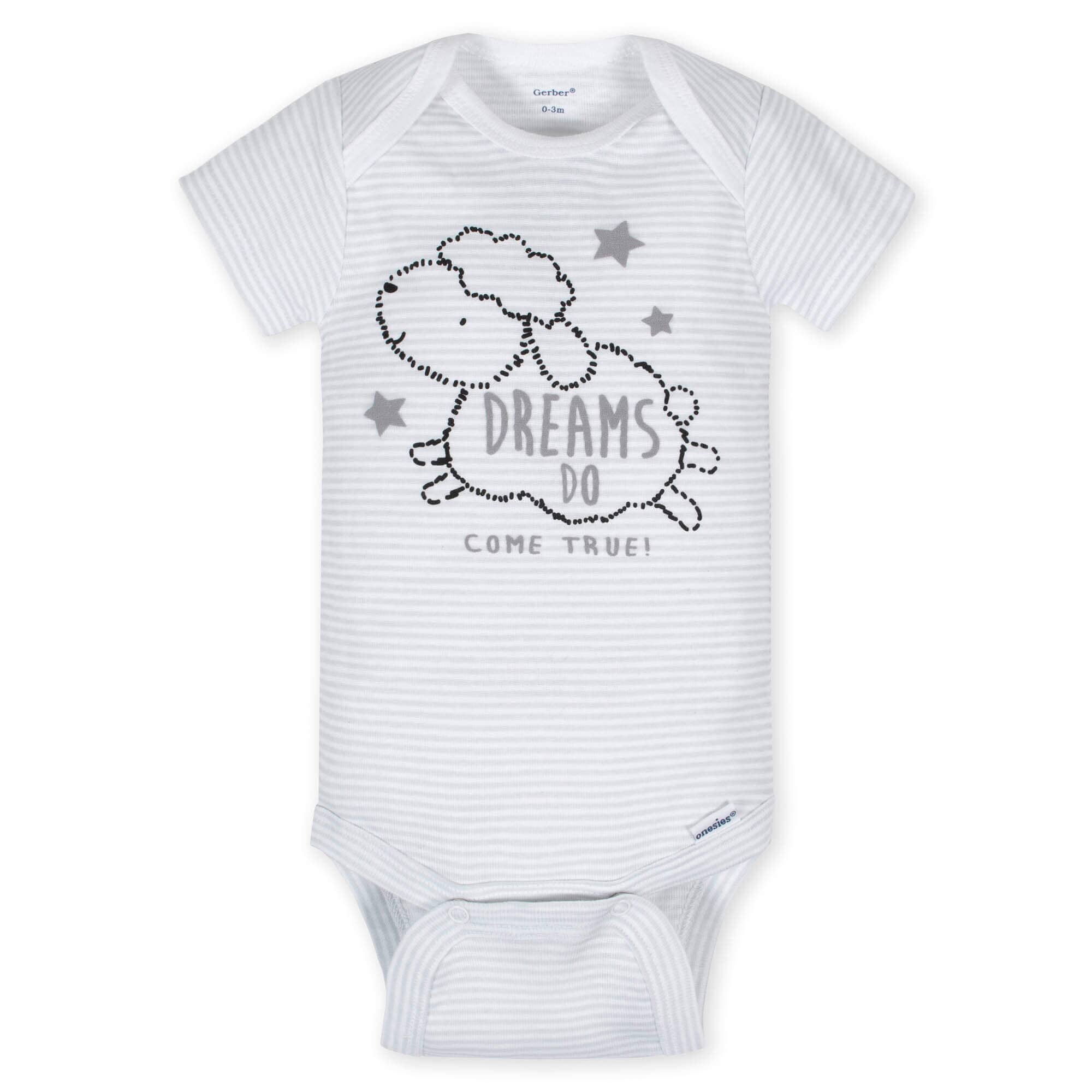 5-Pack Baby Neutral Lamb Short Sleeve Onesies® Bodysuits-Gerber Childrenswear