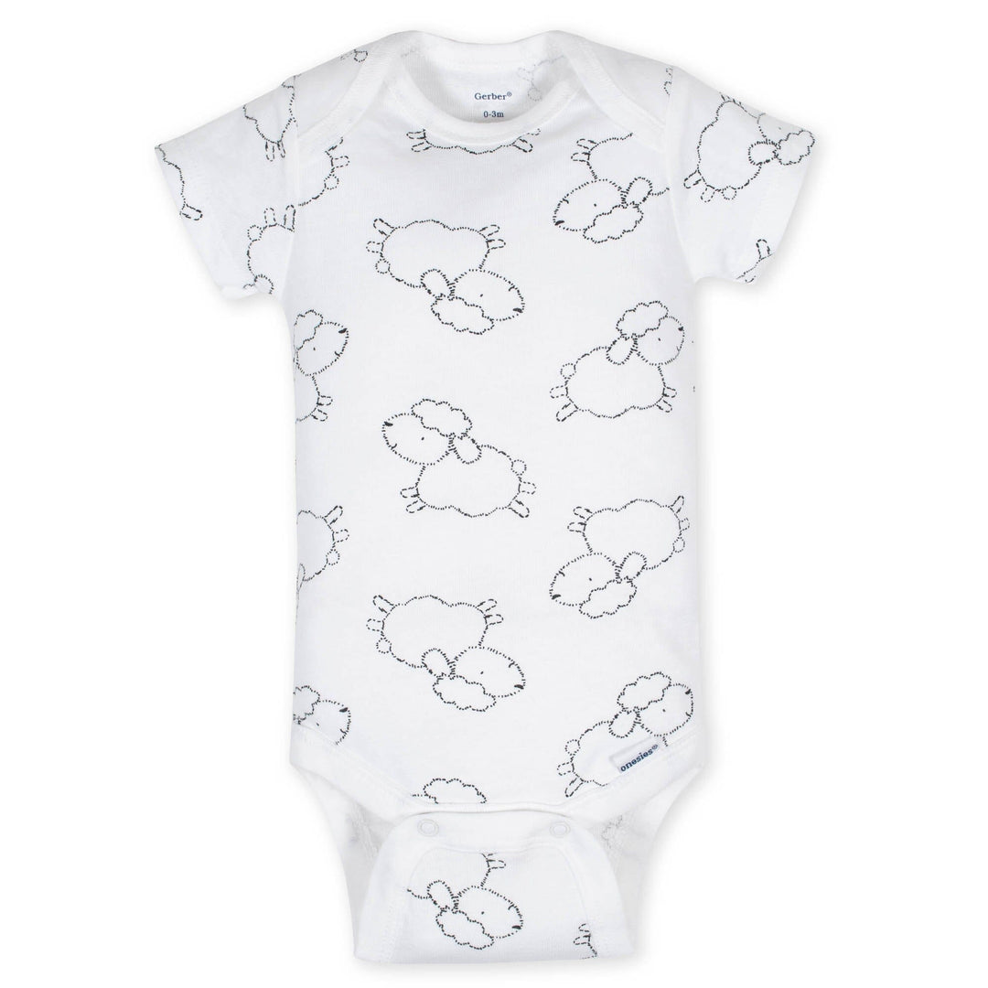 8-pack Baby Neutral Sheep Short Sleeve Onesies® Bodysuits
