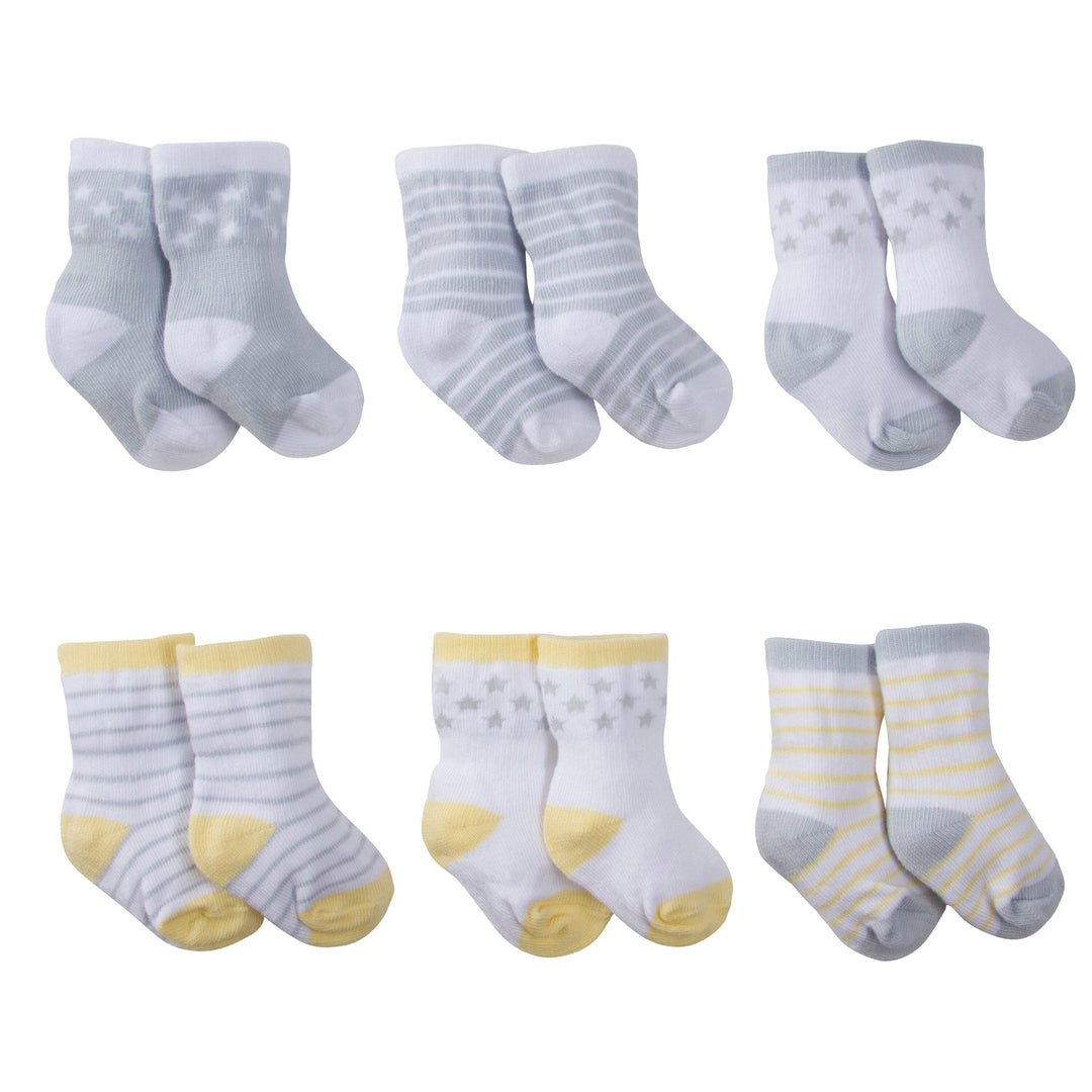 6-Pack Baby Neutral Lamb Wiggle-Proof™ Socks-Gerber Childrenswear