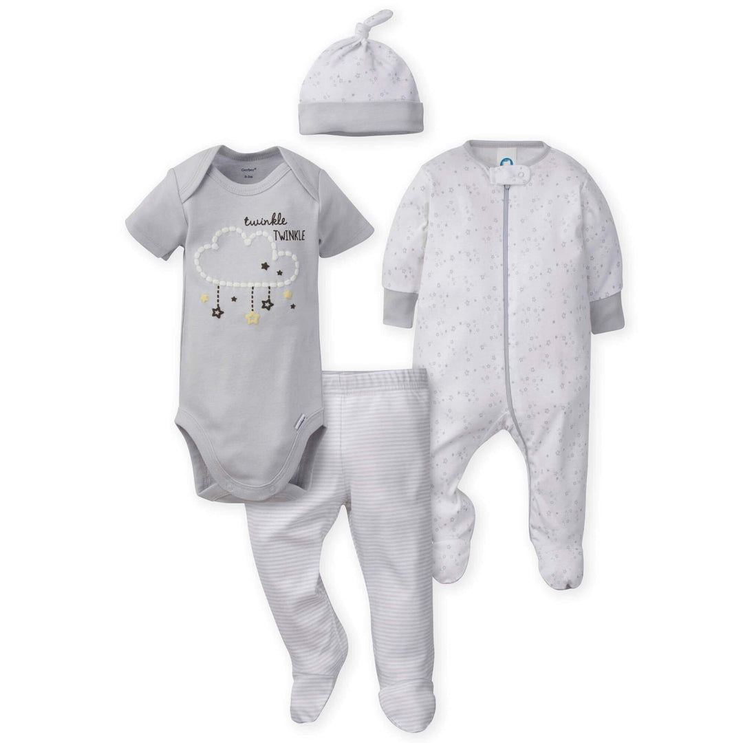 4-Piece Baby Neutral Lamb Bundled Gift Set-Gerber Childrenswear