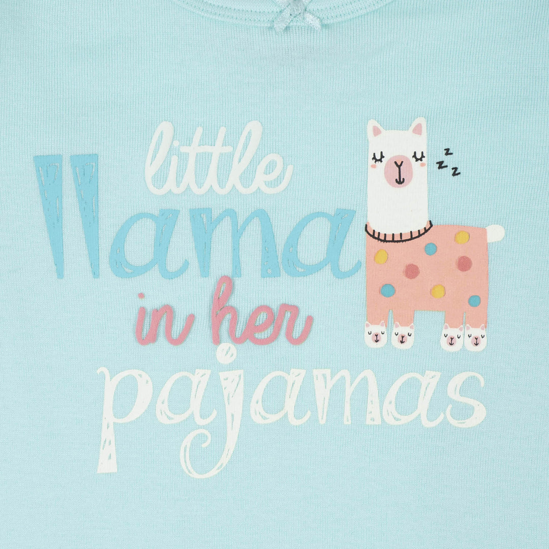 4-Piece Infant & Toddler Girls Llama Snug Fit Cotton Pajamas