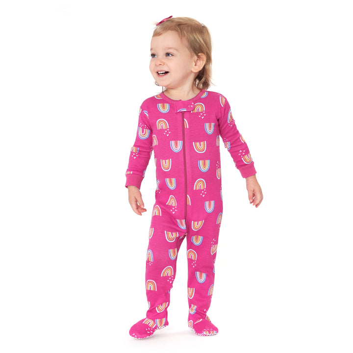 4-Pack Baby & Toddler Girls Dreams & Rainbows Snug Fit Footed Cotton Pajamas