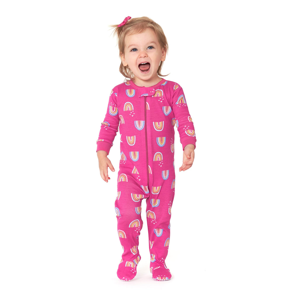 2-Pack Baby & Toddler Girls Rainbows Snug Fit Footed Cotton Pajamas