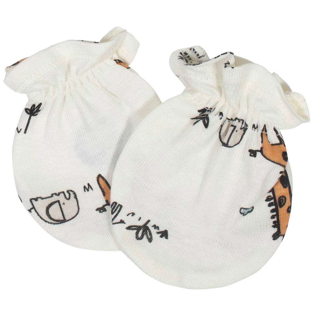 Gerber® 4-Pack Baby Boys Jungle No Scratch Mittens Set-Gerber Childrenswear