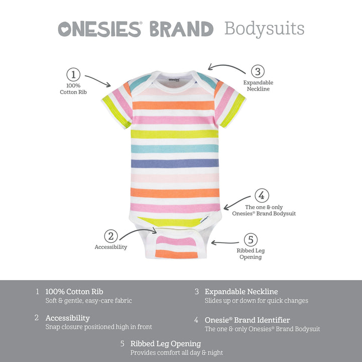 8-Pack Baby Girls Unicorns Onesies® Brand Bodysuits