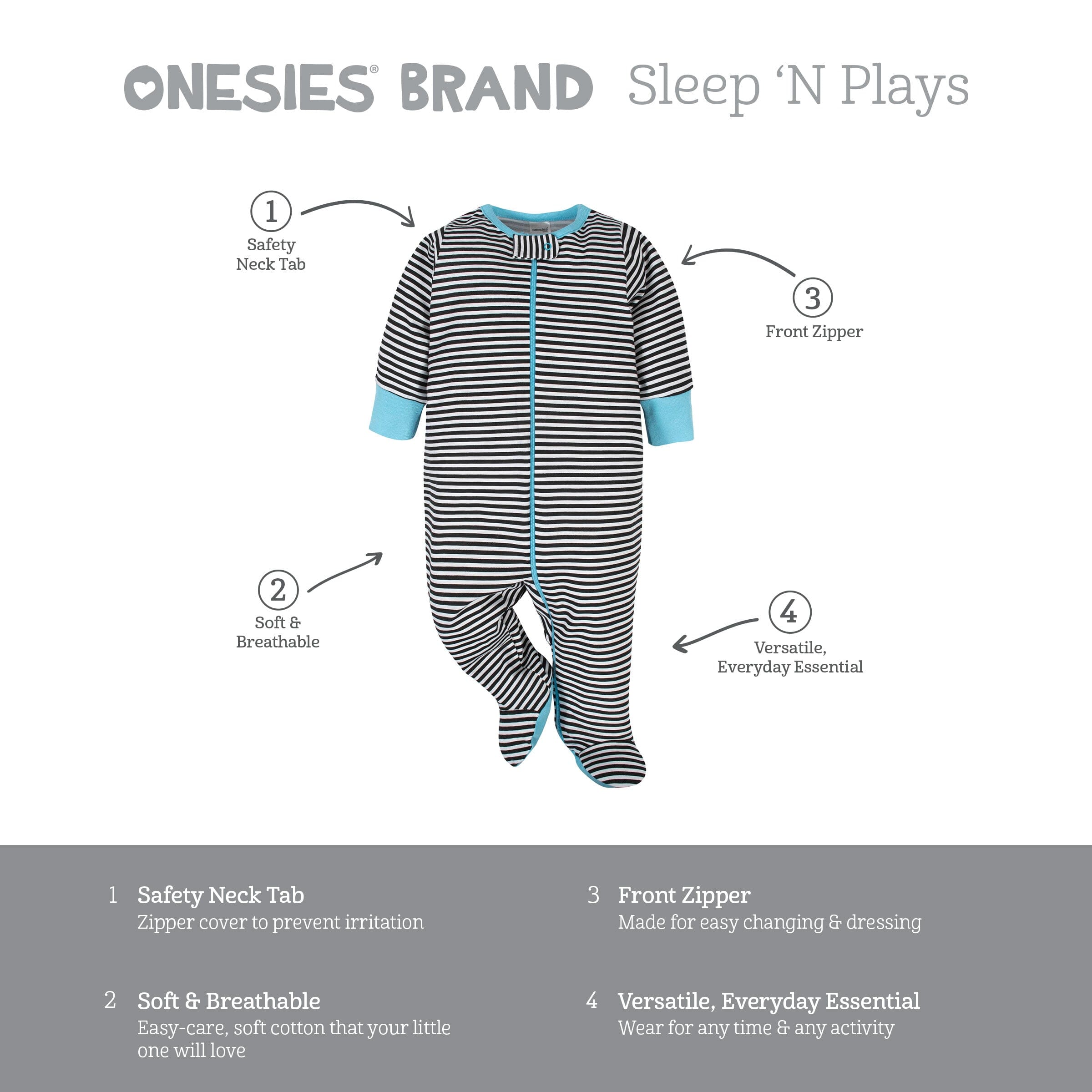 4-Pack Baby Neutral Elephant Sleep N' Plays