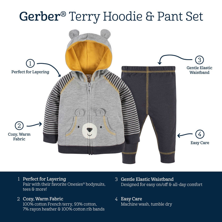 2-Piece Baby & Toddler Boys Beary Cute Hoodie & Active Pant Set-Gerber Childrenswear