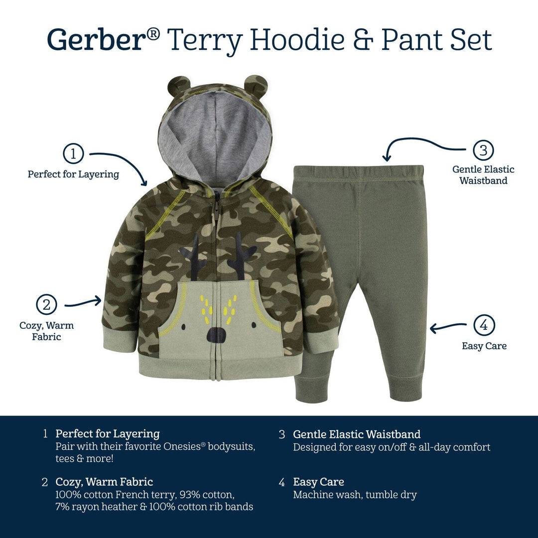 2-Piece Baby & Toddler Boys Comfy Camo Hoodie & Active Pant Set-Gerber Childrenswear