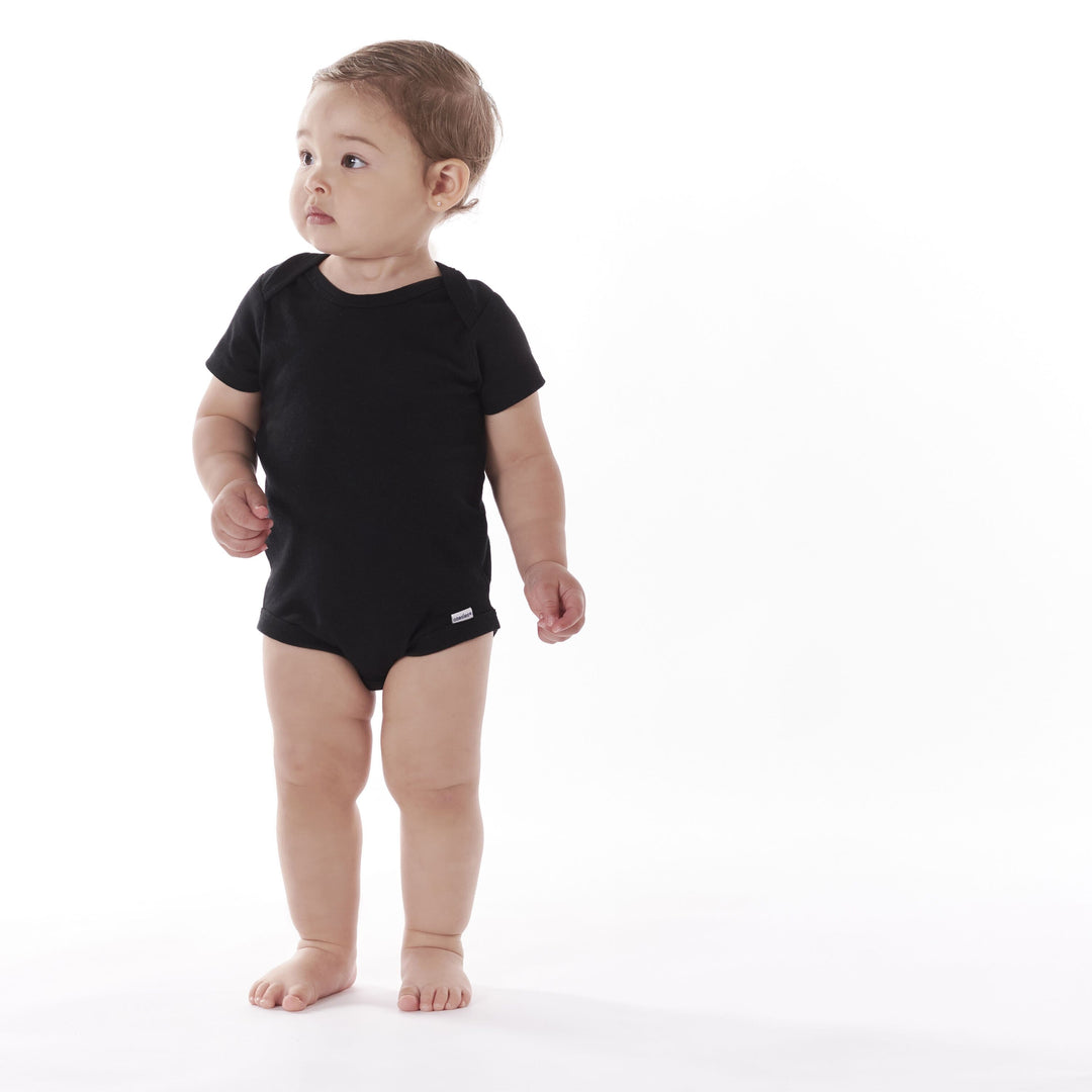 5-Pack Baby Black Premium Short Sleeve Onesies® Bodysuits