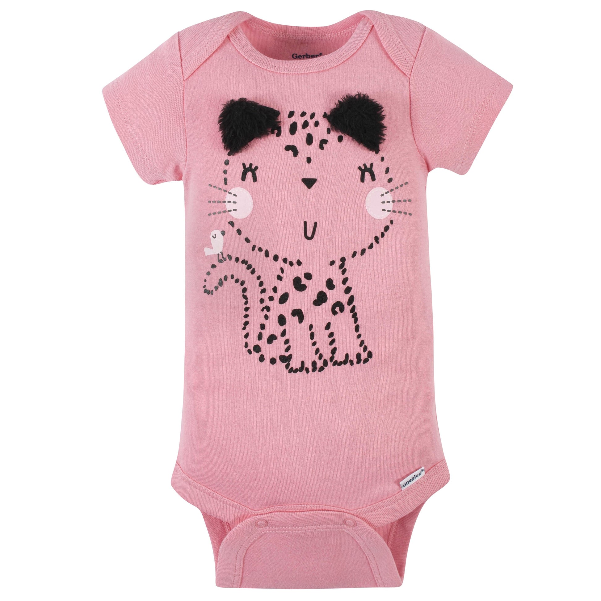 8-Pack Baby Girls Leopard Short Sleeve Onesies® Bodysuits-Gerber Childrenswear