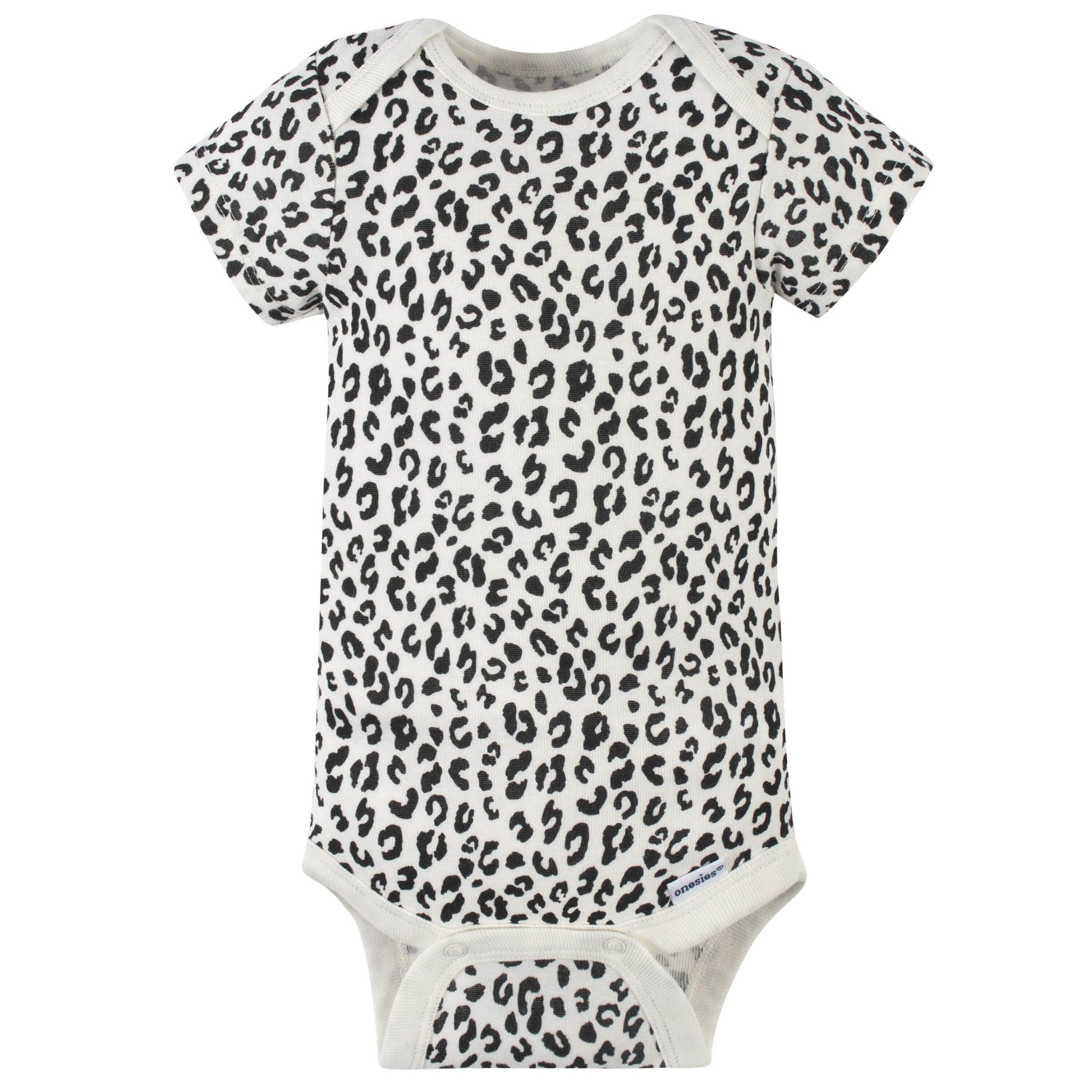 8-Pack Baby Girls Leopard Short Sleeve Onesies® Bodysuits-Gerber Childrenswear