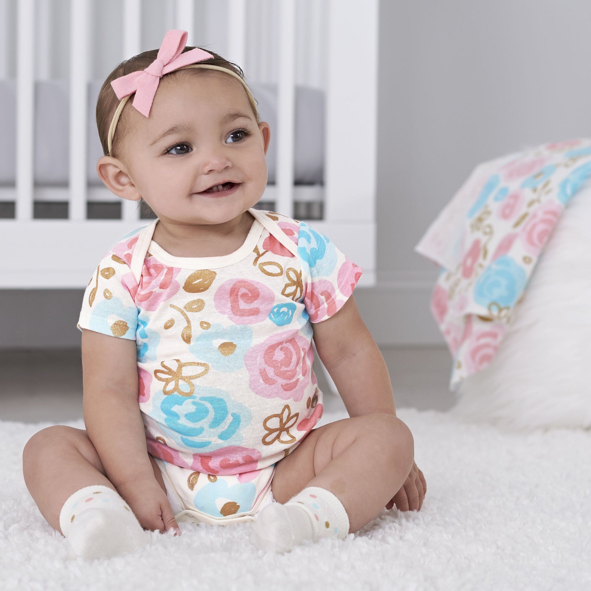 4-Pack Baby Girls Princess Short Sleeve Onesies® Bodysuits-Gerber Childrenswear