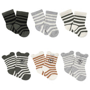 6-Pack Baby Boys Bear Wiggle-Proof™ Jersey Crew Socks-Gerber Childrenswear