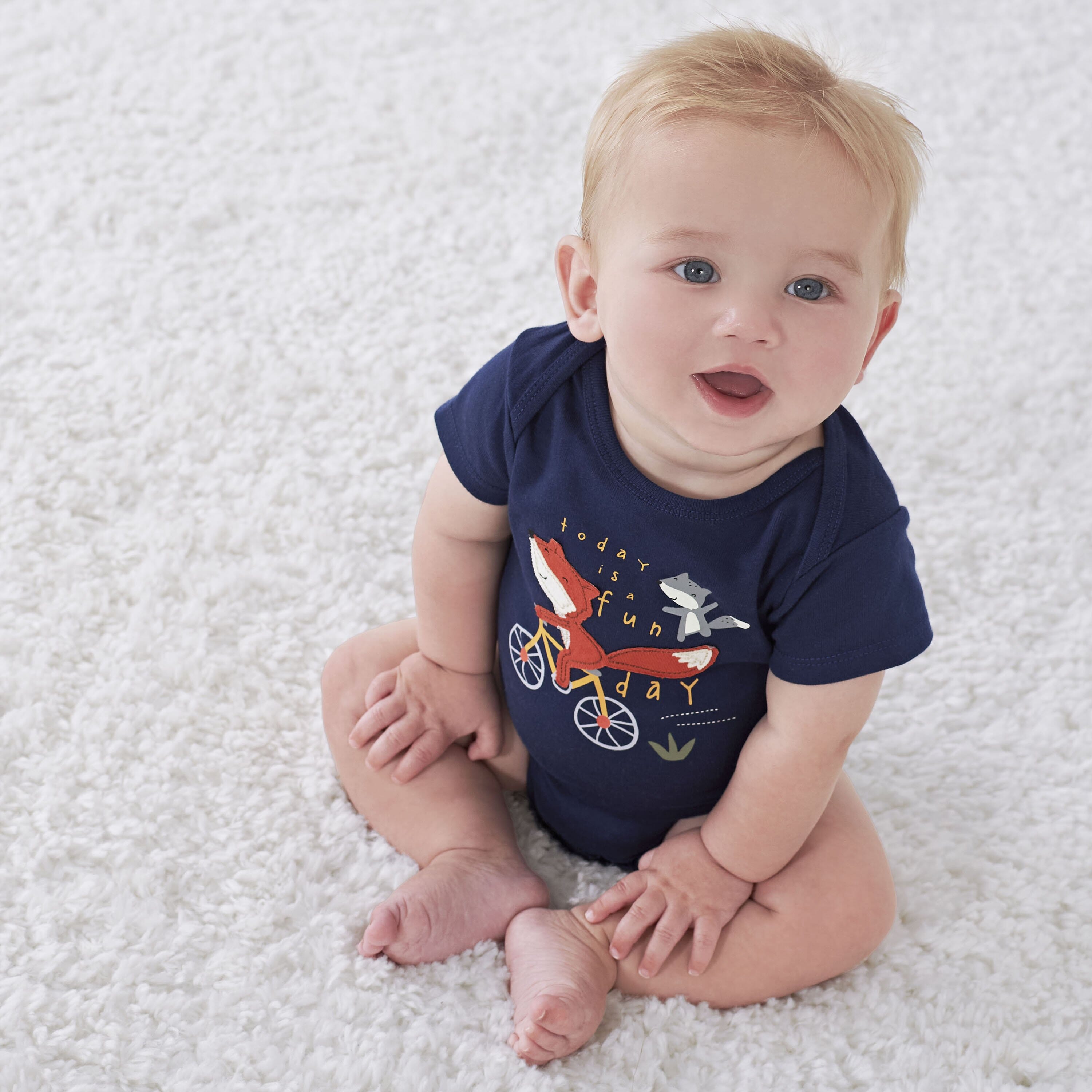 4-Pack Baby Boys Fox Short Sleeve Onesies® Bodysuits-Gerber Childrenswear