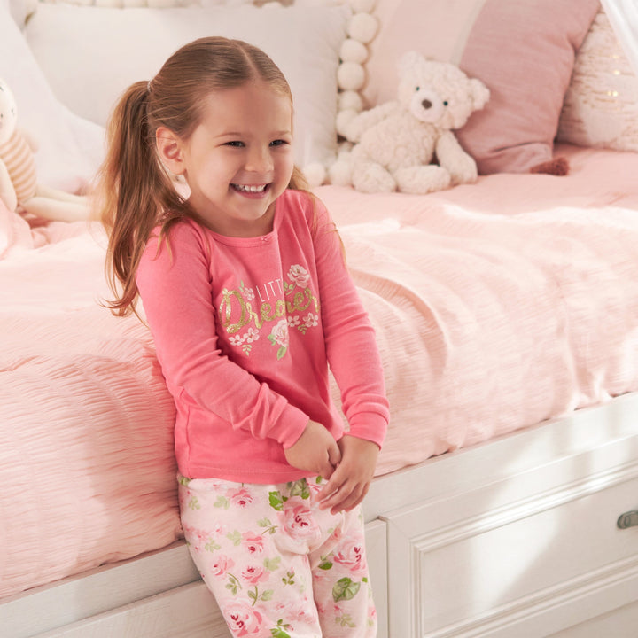 4-Piece Infant & Toddler Girls Rose Snug Fit Cotton Pajamas-Gerber Childrenswear