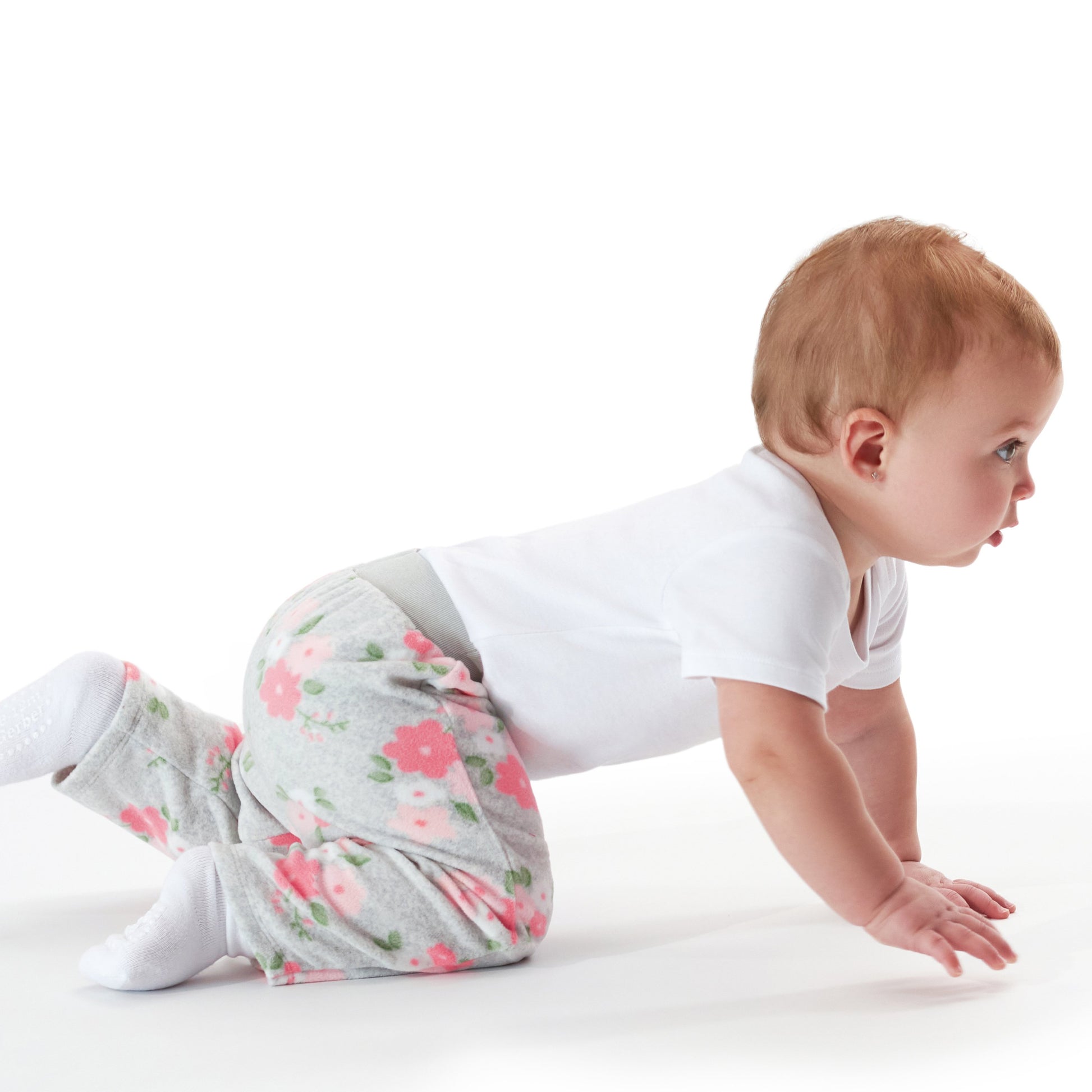 4-Pack Baby Girls Floral Microfleece Pants-Gerber Childrenswear