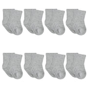 8-Pack Baby & Toddler Gray Heather Wiggle-Proof™ Jersey Crew Socks-Gerber Childrenswear
