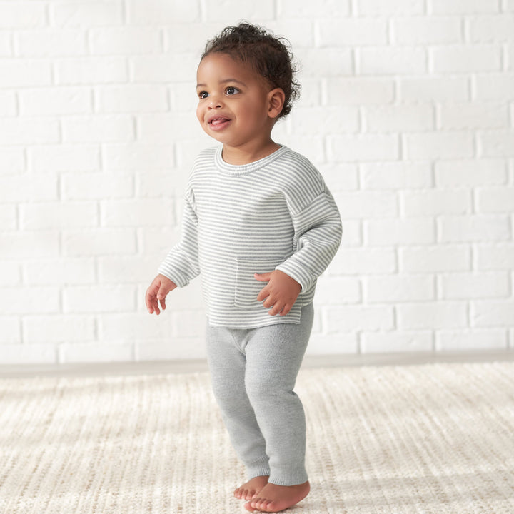 Infant & Toddler Neutral Gray Heather Sweater Knit Jogger-Gerber Childrenswear
