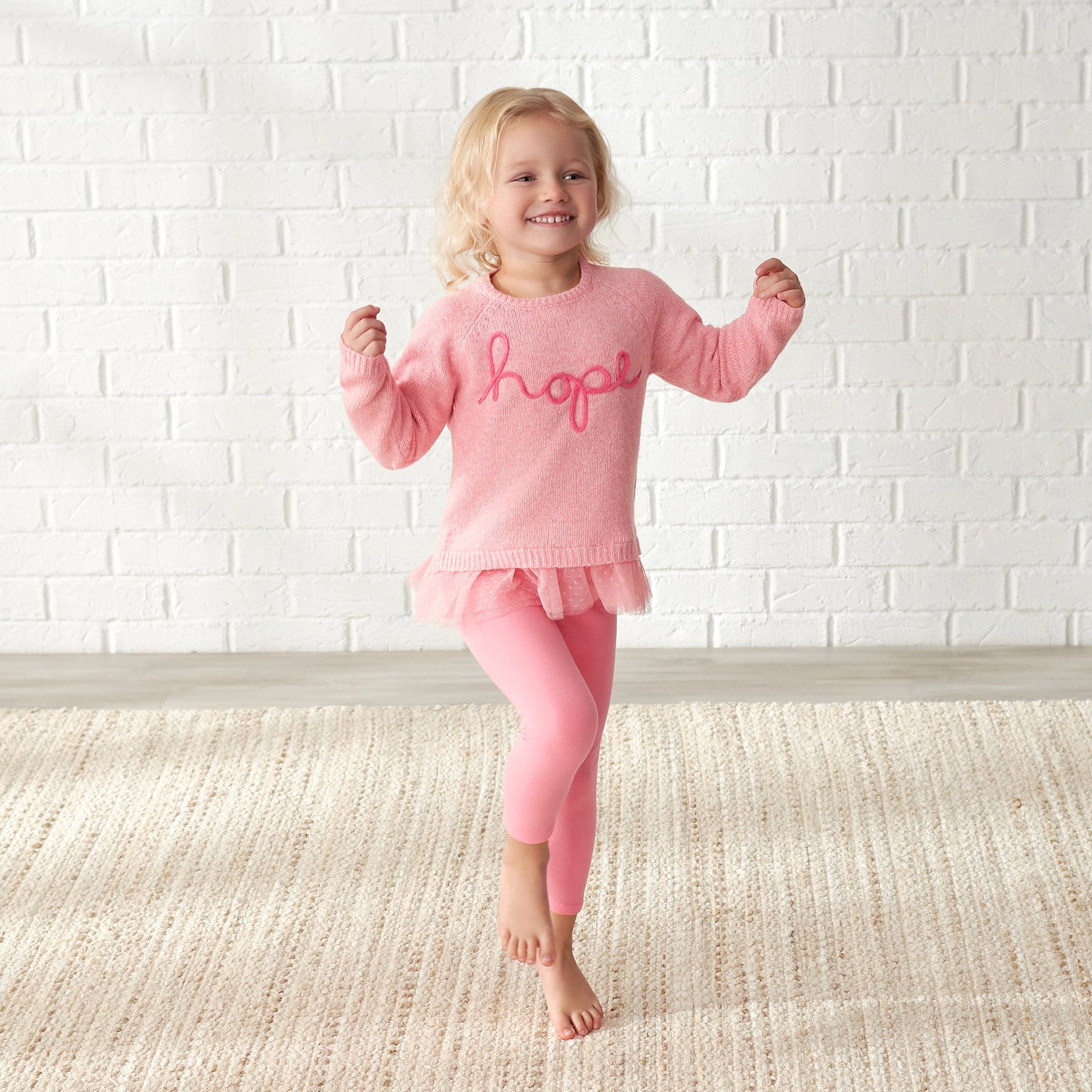 Infant & Toddler Girls Pink Sweater With Tulle Trim-Gerber Childrenswear
