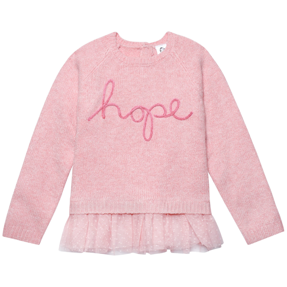 Infant & Toddler Girls Pink Sweater With Tulle Trim-Gerber Childrenswear