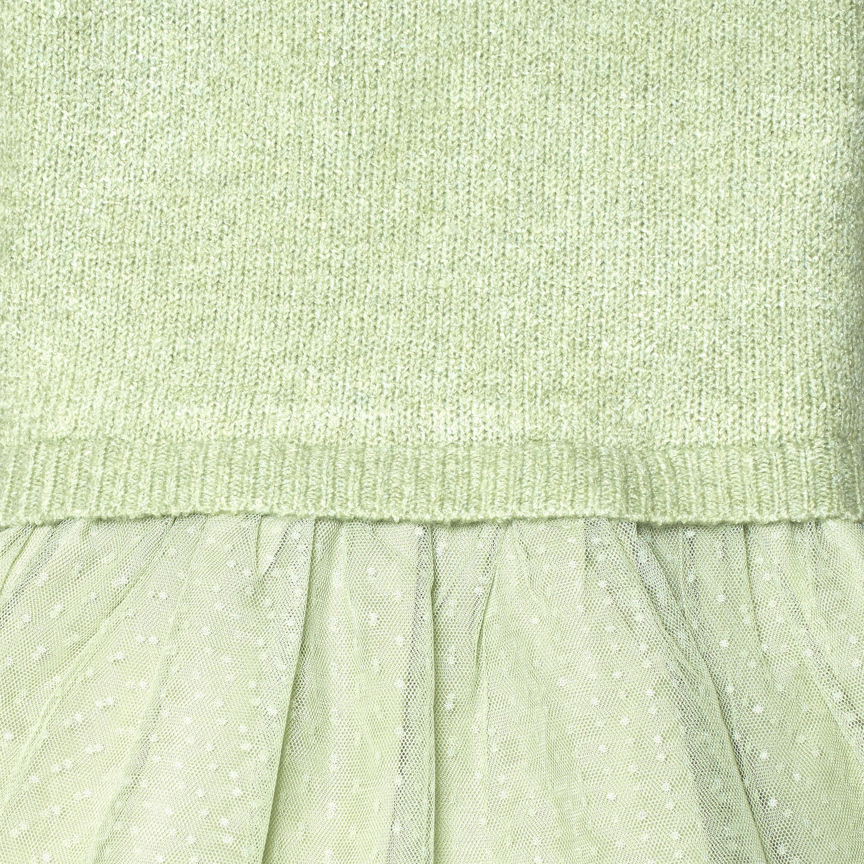 Infant & Toddler Girls Green Sweater Dress With Tulle Skirt-Gerber Childrenswear