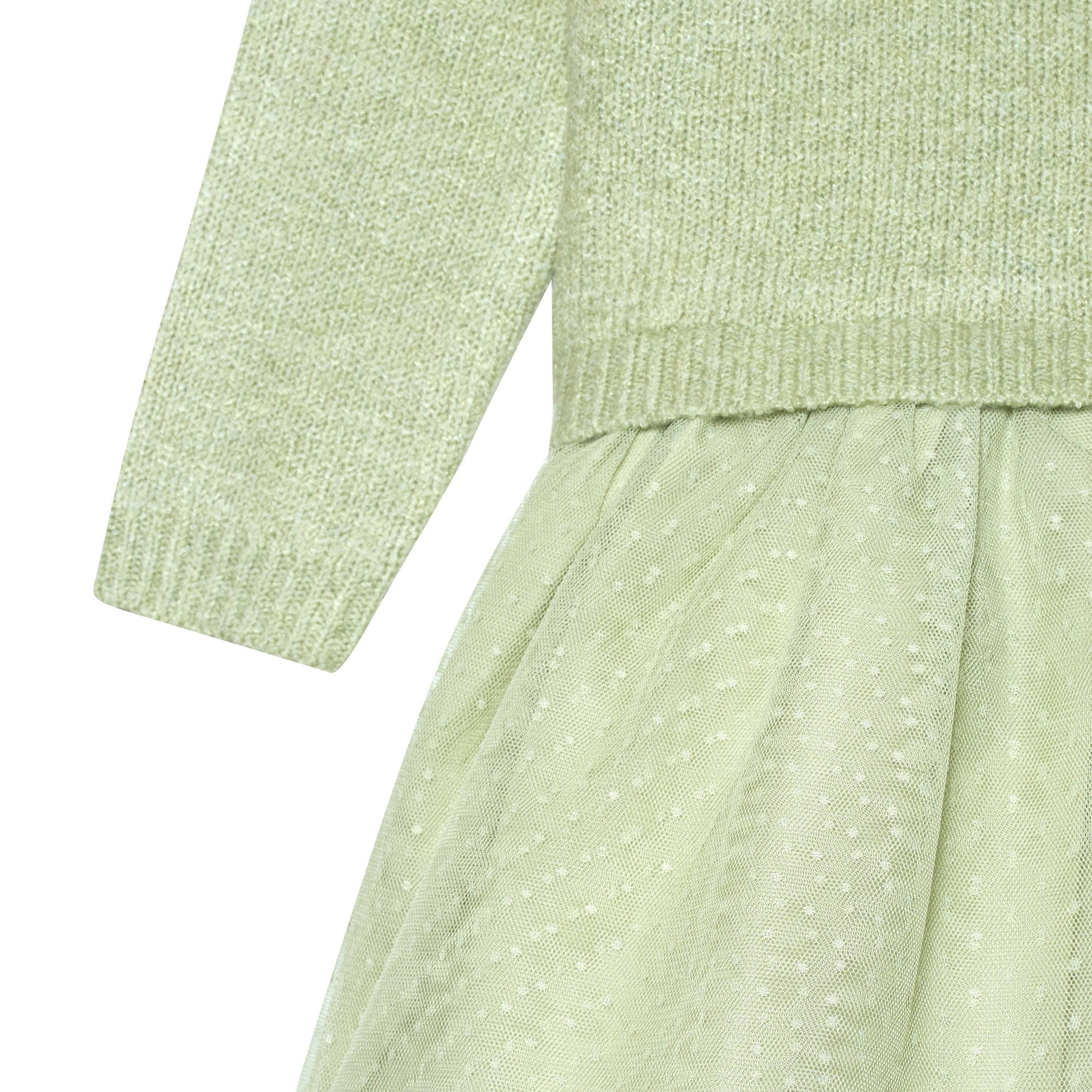 Infant & Toddler Girls Green Sweater Dress With Tulle Skirt-Gerber Childrenswear