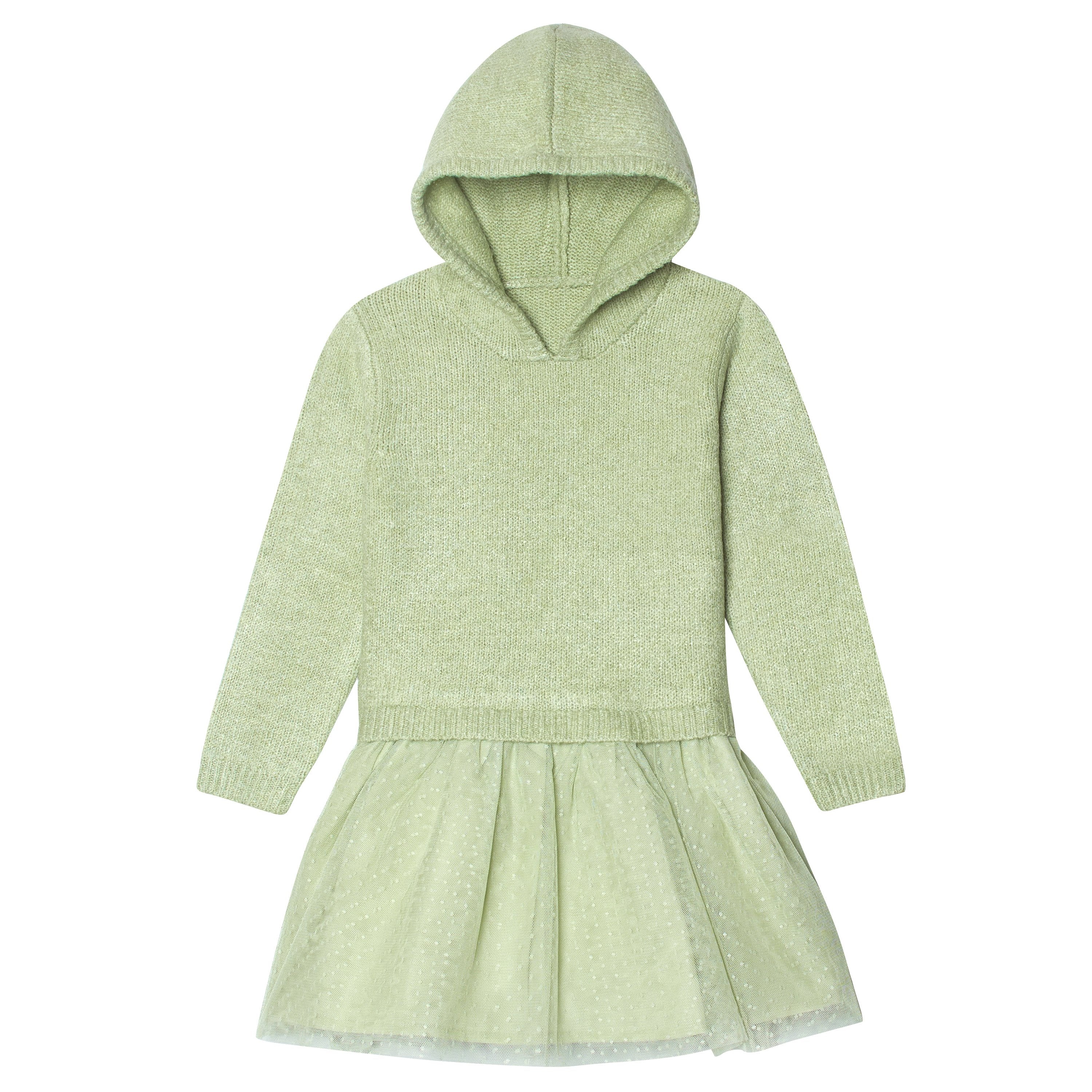 Infant & Toddler Girls Green Sweater Dress With Tulle Skirt-Gerber Childrenswear