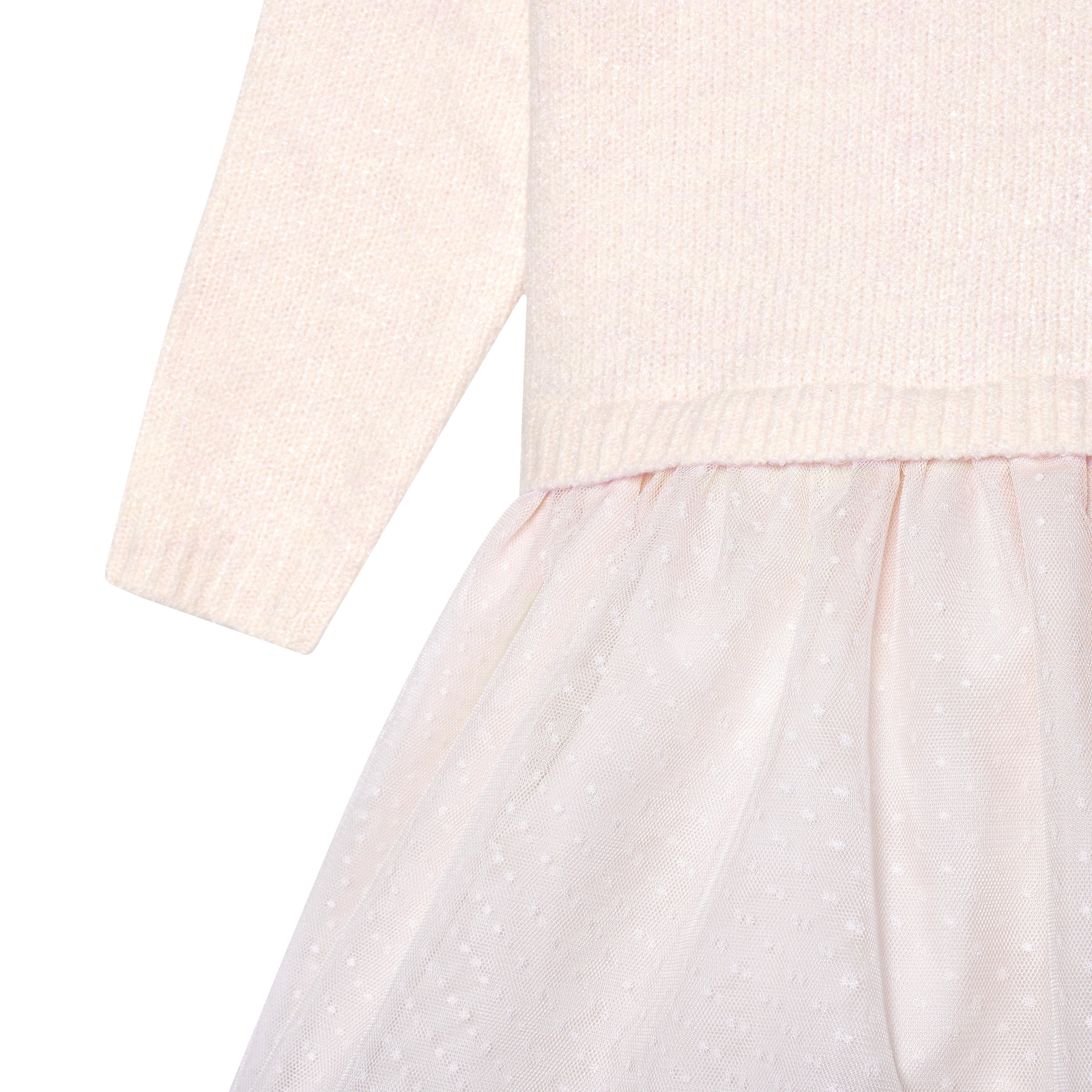 Infant & Toddler Girls Light Pink Sweater Dress With Tulle Skirt-Gerber Childrenswear