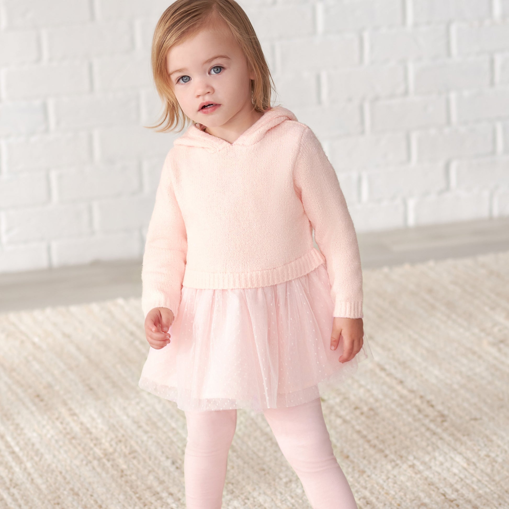 Infant & Toddler Girls Light Pink Sweater Dress With Tulle Skirt-Gerber Childrenswear