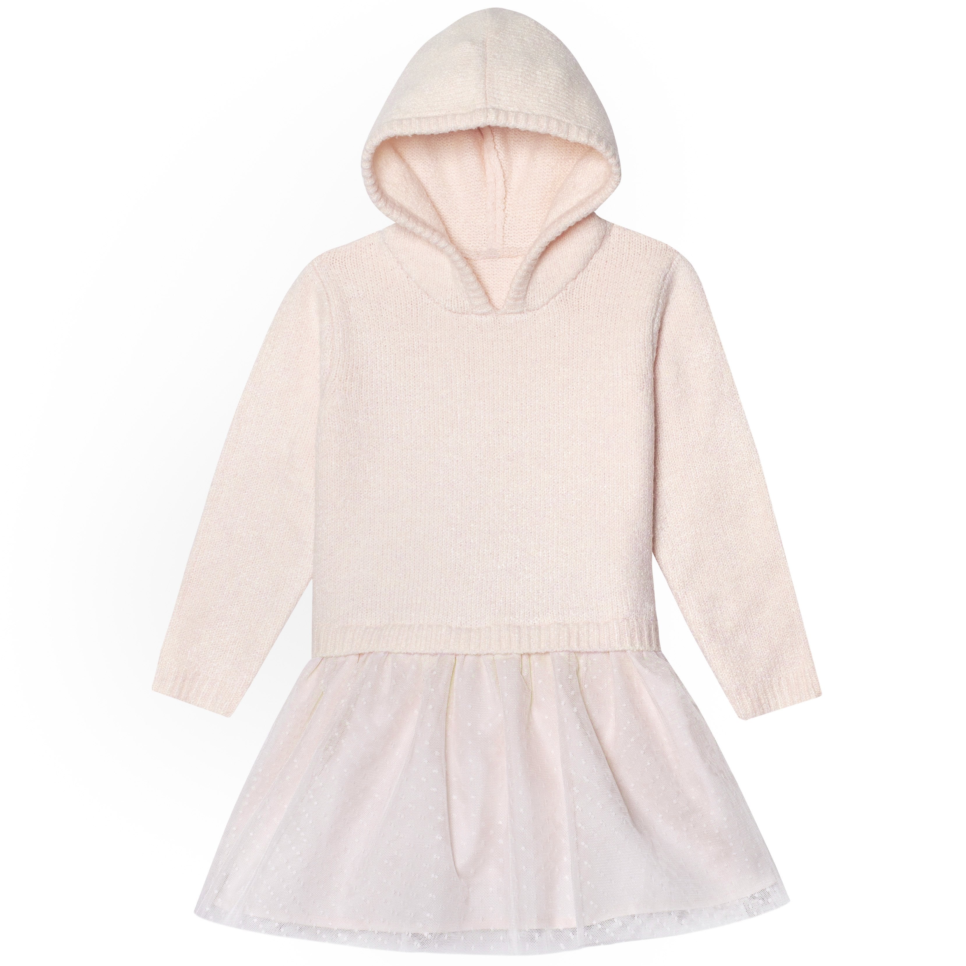 Infant & Toddler Girls Light Pink Sweater Dress With Tulle Skirt-Gerber Childrenswear
