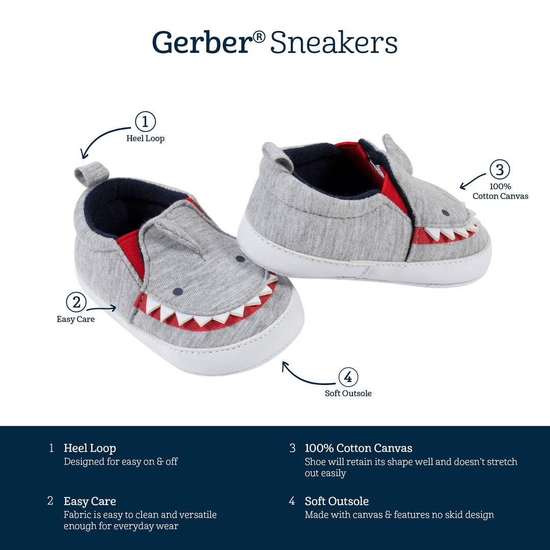 Baby Boys Gray Shark Shoes – Gerber Childrenswear