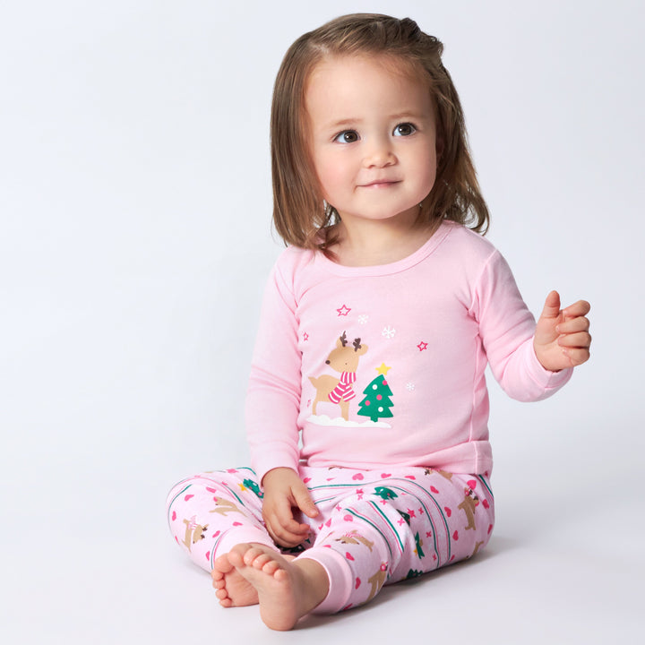 2-Piece Infant & Toddler Girls Winter Wonderland Snug Fit Cotton Pajamas-Gerber Childrenswear