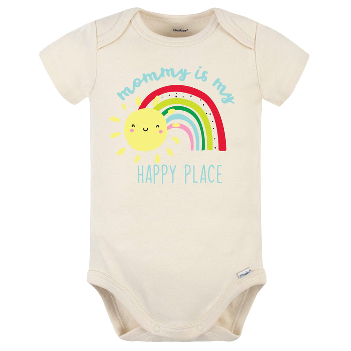 "Mommy is my Happy Place" Premium Short Sleeve Onesies® Bodysuit-Gerber Childrenswear