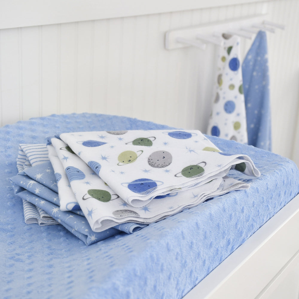 5-Pack Baby Boys Space Flannel Receiving Blankets-Gerber Childrenswear