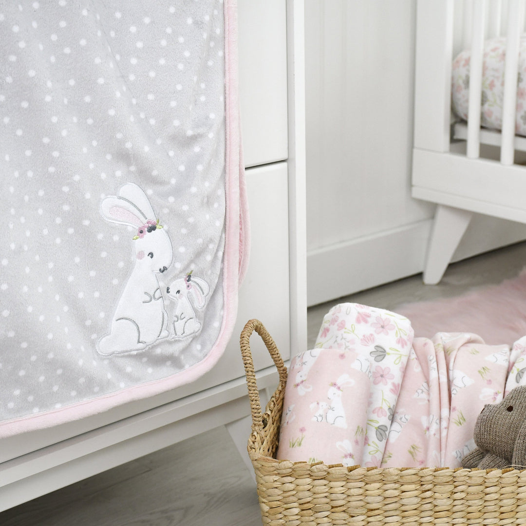 Girls Mommy & Me Bunny Plush Blanket-Gerber Childrenswear
