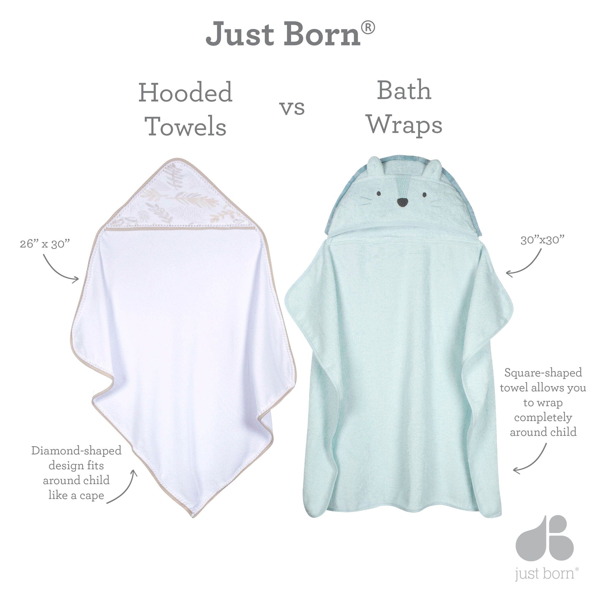 2-Pack Boys Navy Star Hooded Towels