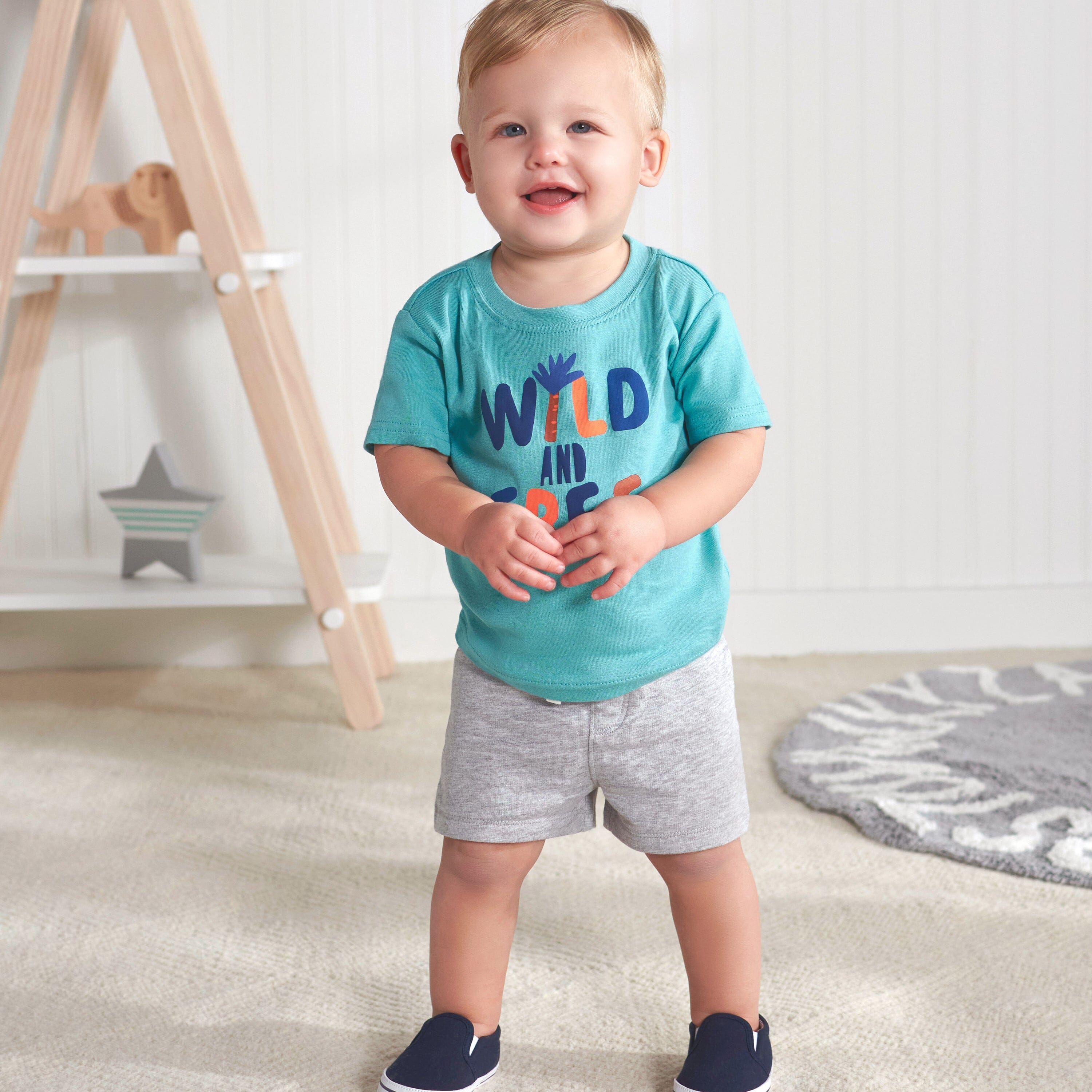4-Piece Infant & Toddler Boys Wild & Free Tees, Shorts & Pants Set-Gerber Childrenswear