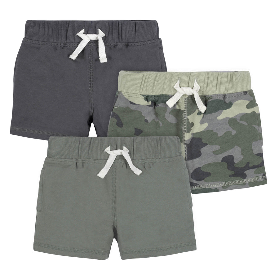 3-Pack Baby & Toddler Boys Color Me Camo Pull-On Knit Shorts-Gerber Childrenswear
